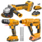 Pack visseuse meule et marteau ingco 20v