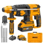 Marteau perforateur ingco 20v-4ah 2b 2m 1c valise