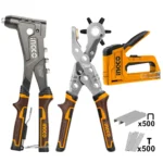 Agrafeuse pince rivet et pince perforatrice ingco