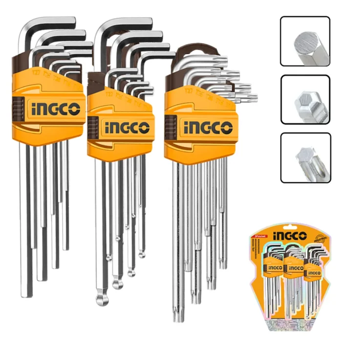 Cles hexagonales et torx ingco 27 pcs – Image 1