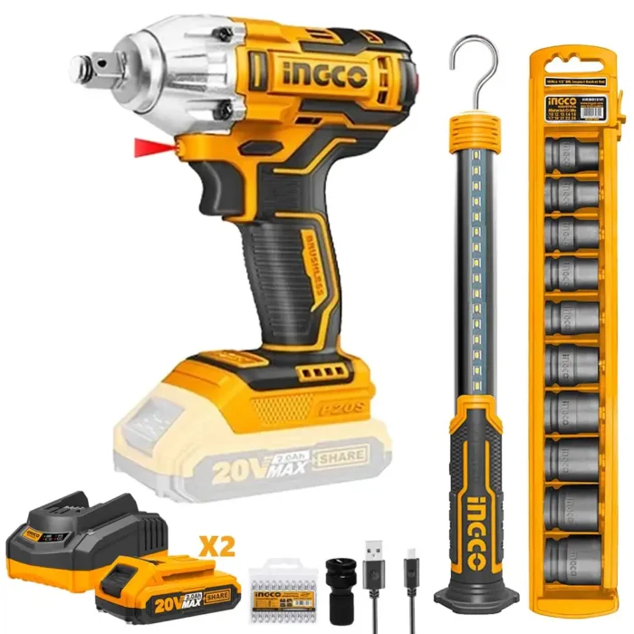 Cle a choc 20v avec bala deuse ingco – Image 1