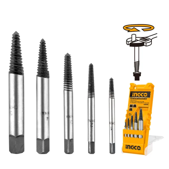 Extracteur de goujon ingco 5pcs – Image 1