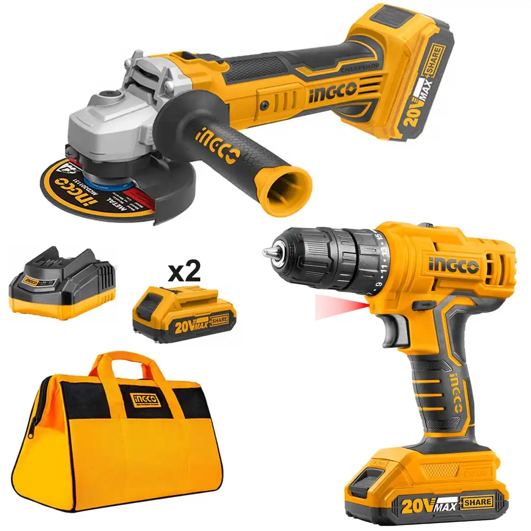 PACK-VISSEUSE-ET-MEULE-INGCO-20V.webp Pack visseuse et meule ingco 20v – Image 1